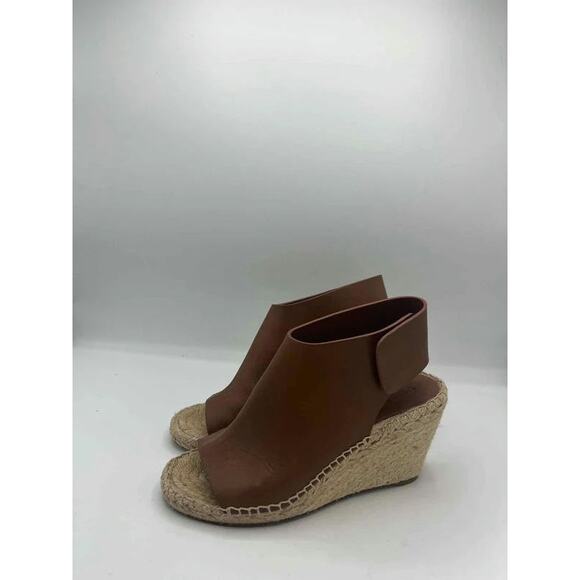 Celine Brown Leather Espadrille Wedges - Size 39 - Picture 1 of 6